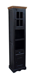 CORSICA Hochschrank – Schwarz mit honigfarbiger Deckplatte – Bild 3