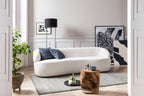 Sales Fever - Nierensofa 3-Sitzer Bouclé Stoff Weiß