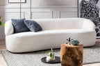 Sales Fever - Nierensofa 3-Sitzer Bouclé Stoff Weiß