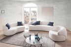 Sales Fever - Nierensofa 3-Sitzer Bouclé Stoff Weiß