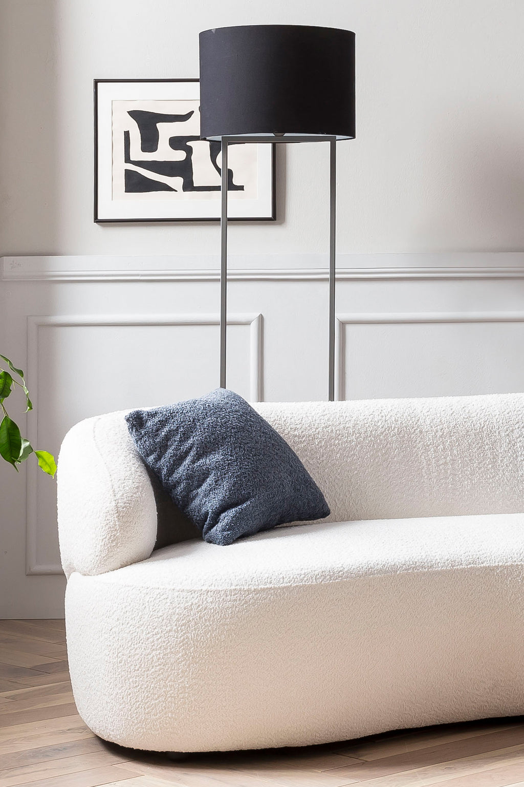 Sales Fever - Nierensofa 2-Sitzer Bouclé Stoff Weiß
