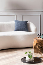 Sales Fever - Nierensofa 2-Sitzer Bouclé Stoff Weiß