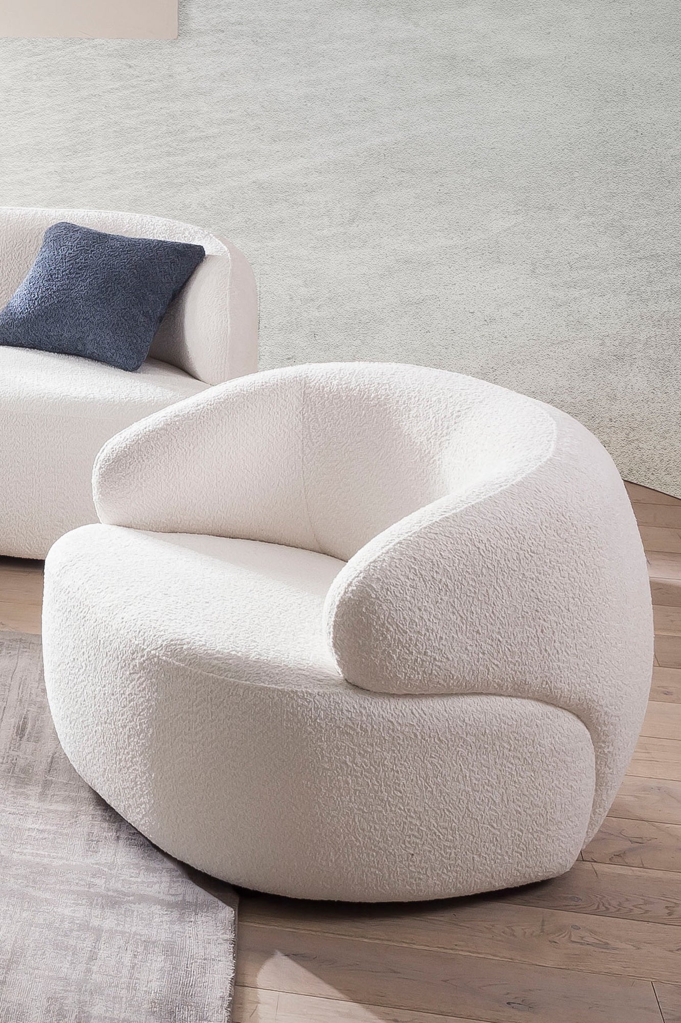 Sales Fever - Sessel Bouclé Stoff Weiß