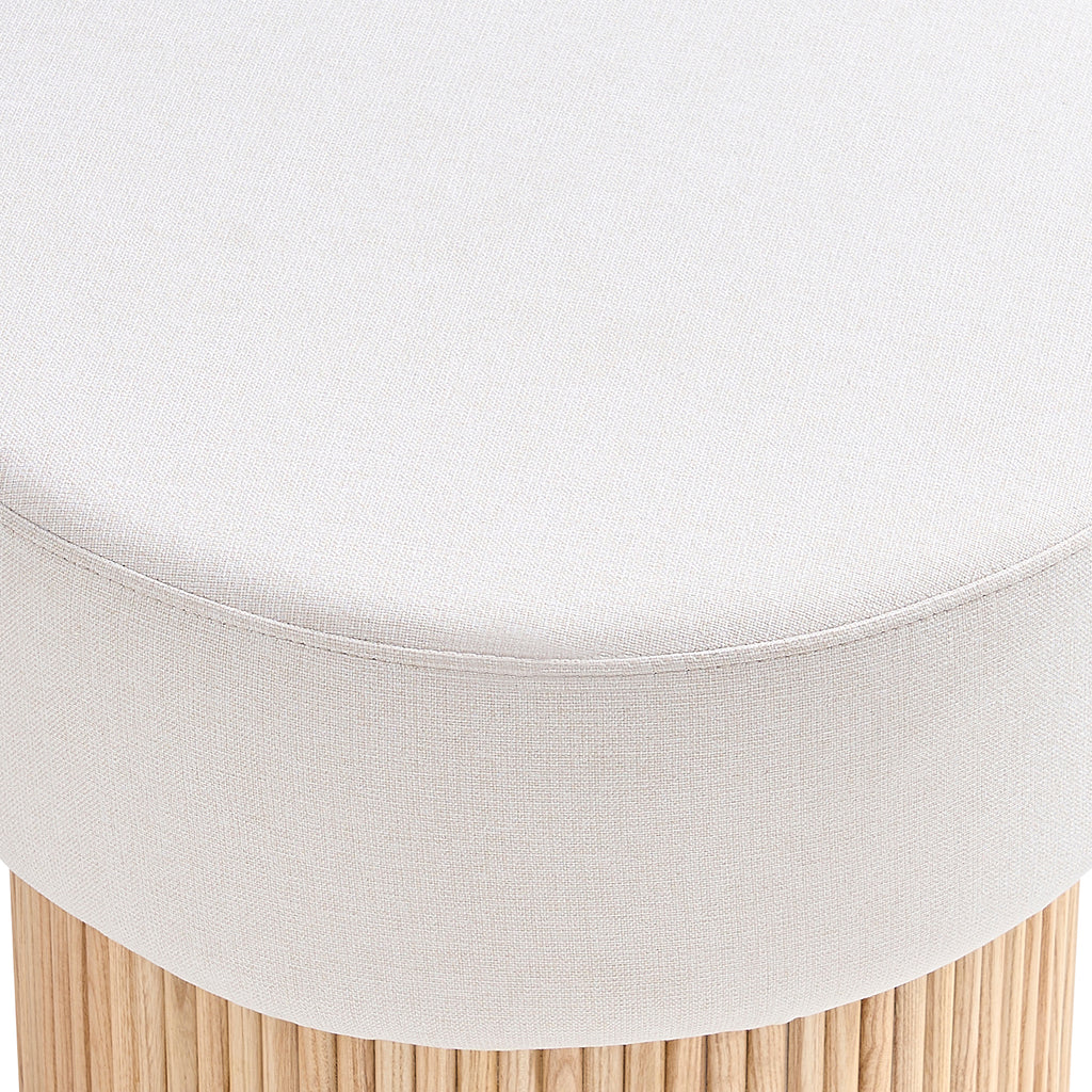 Sales Fever - Sitzpouf mit Stauraum Ø 50 cm Natur/Weiß