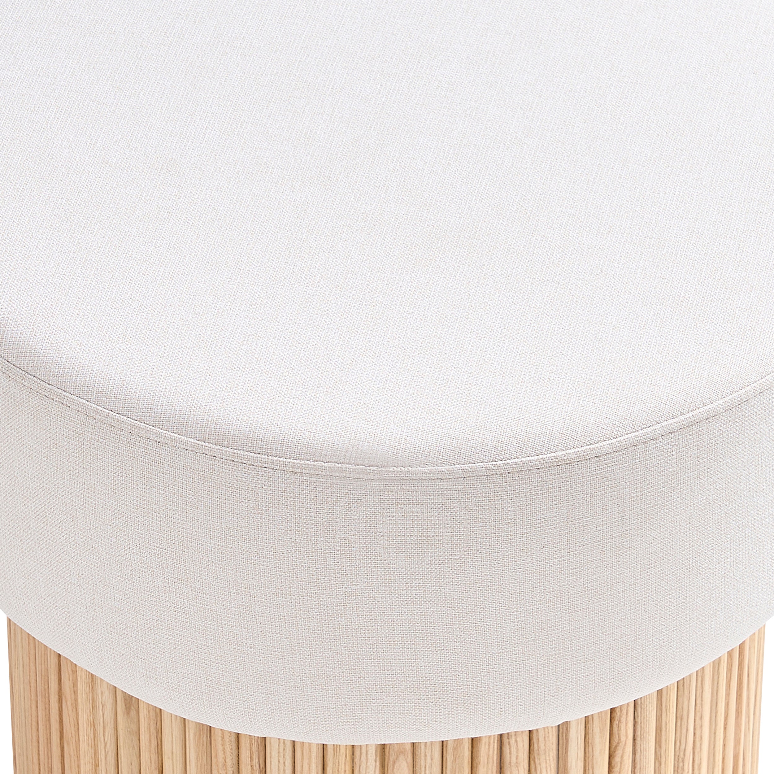 Sales Fever - Sitzpouf mit Stauraum Ø 50 cm Natur/Weiß