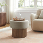Sales Fever - Sitzpouf mit Stauraum Ø 50 cm Walnuss/Braun