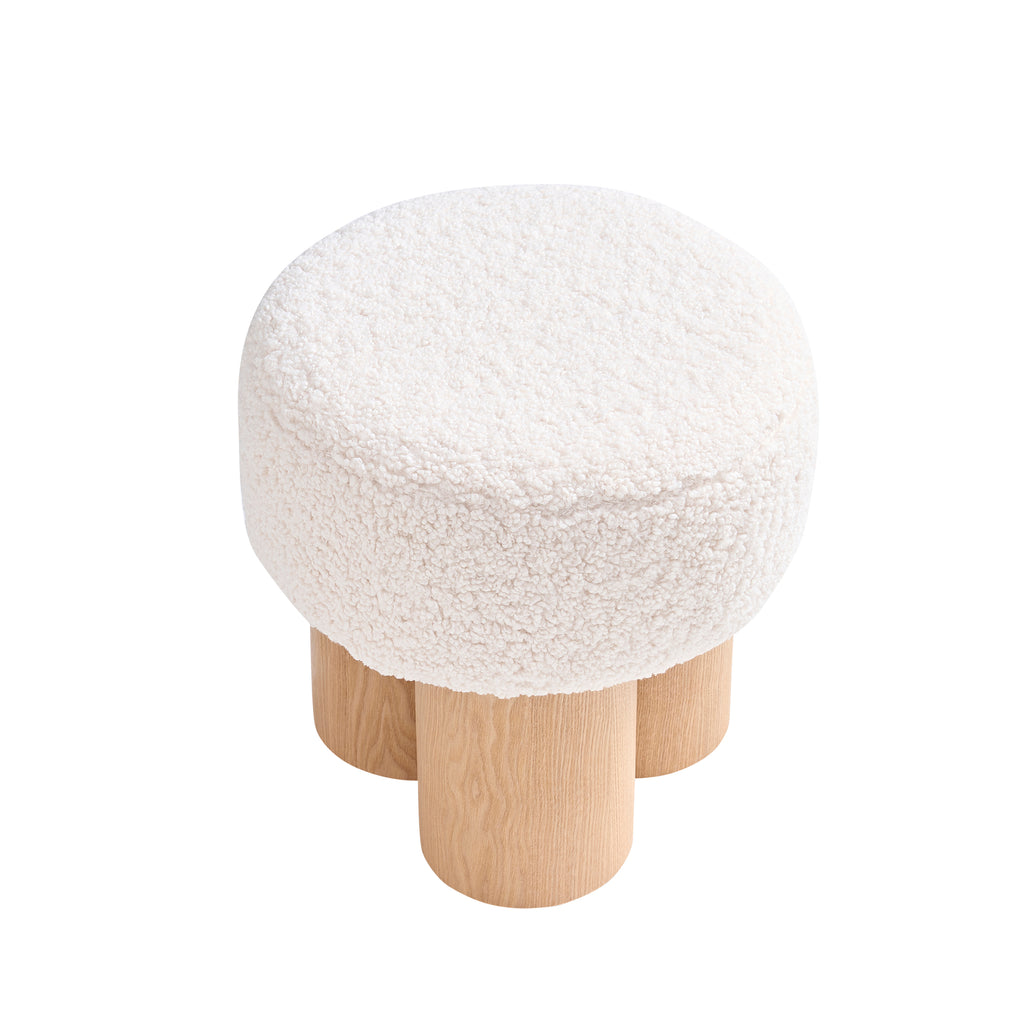 Sales Fever - Sitzpouf Ø 50 cm Natur/Weiß