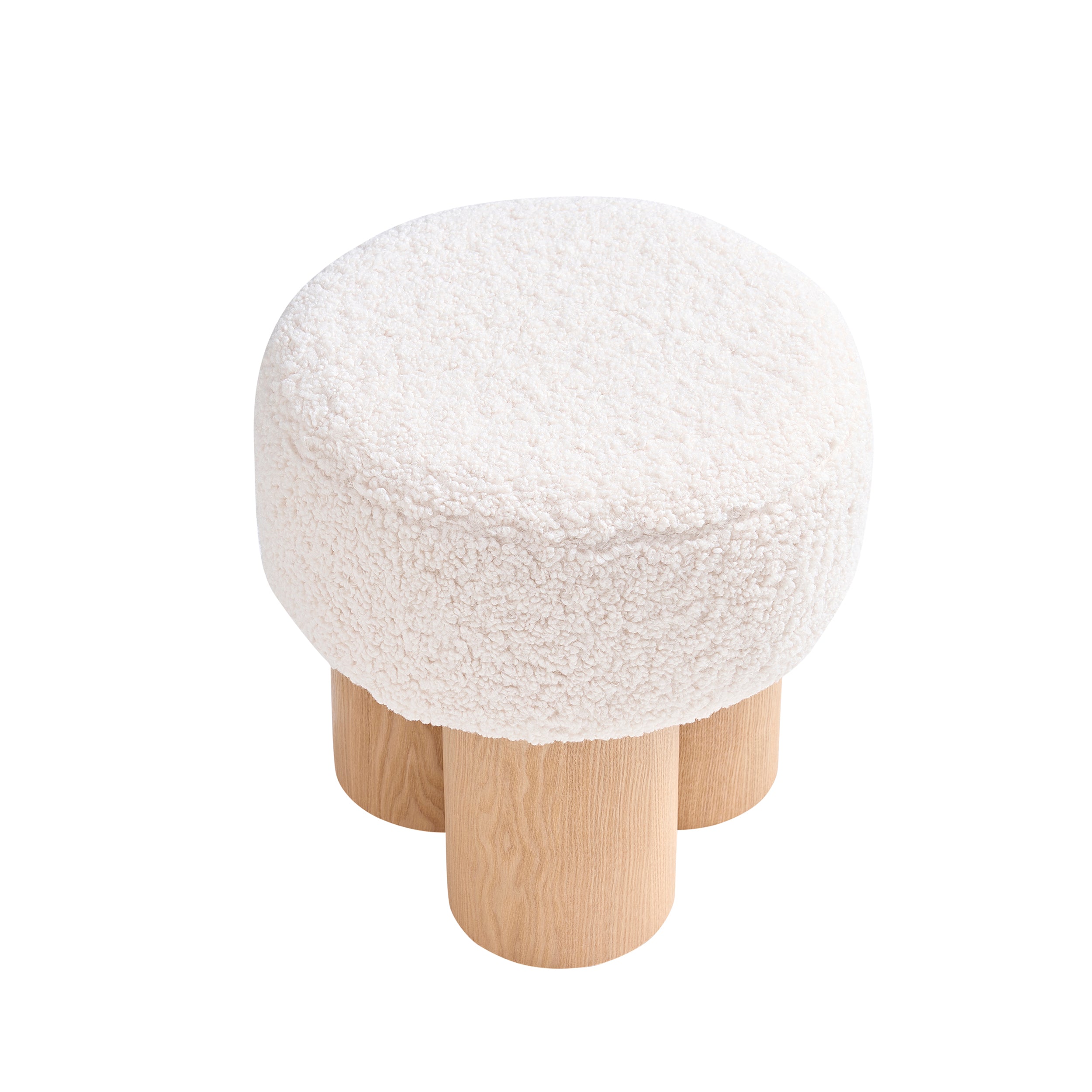 Sales Fever - Sitzpouf Ø 50 cm Natur/Weiß