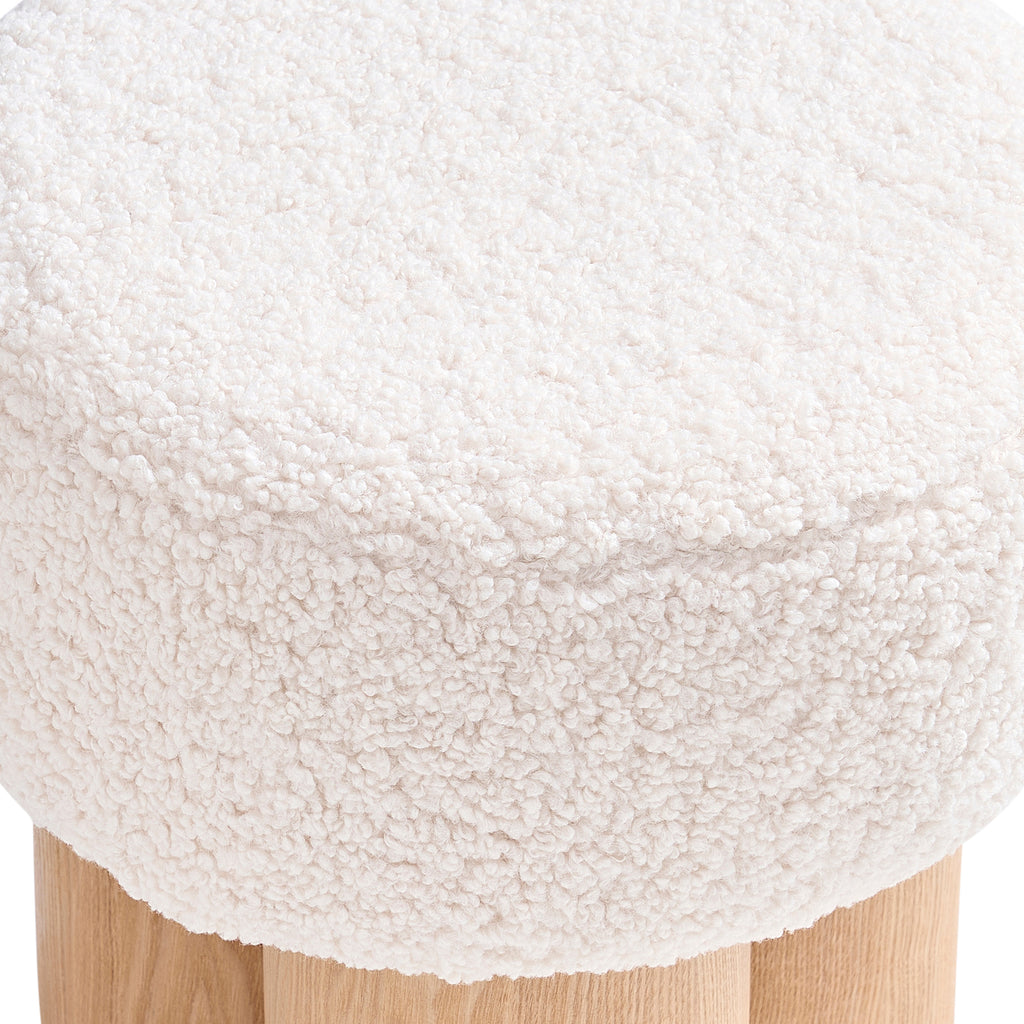 Sales Fever - Sitzpouf Ø 50 cm Natur/Weiß
