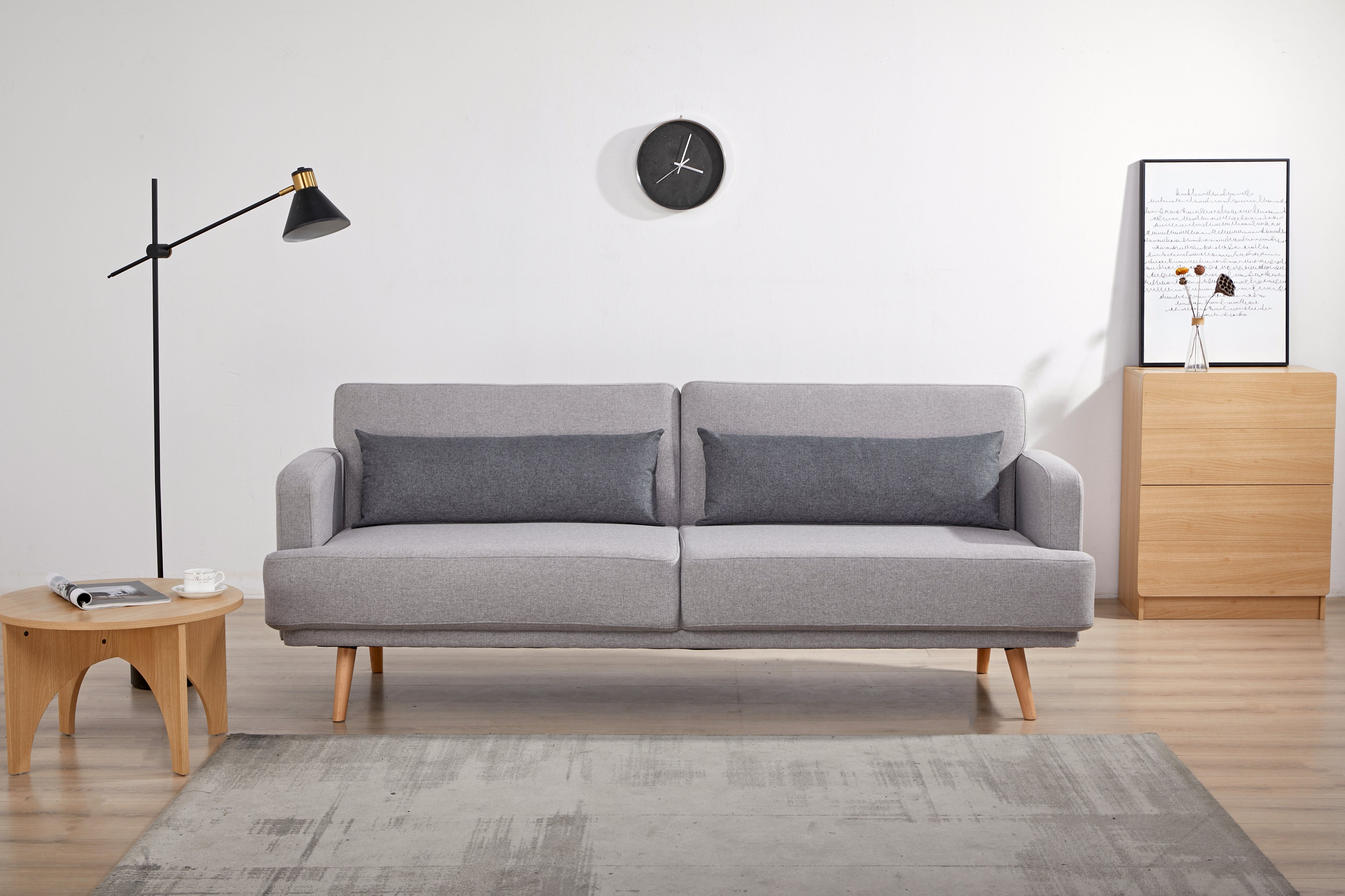 Sales Fever - 3-Sitzer Sofa Webstoff Grau