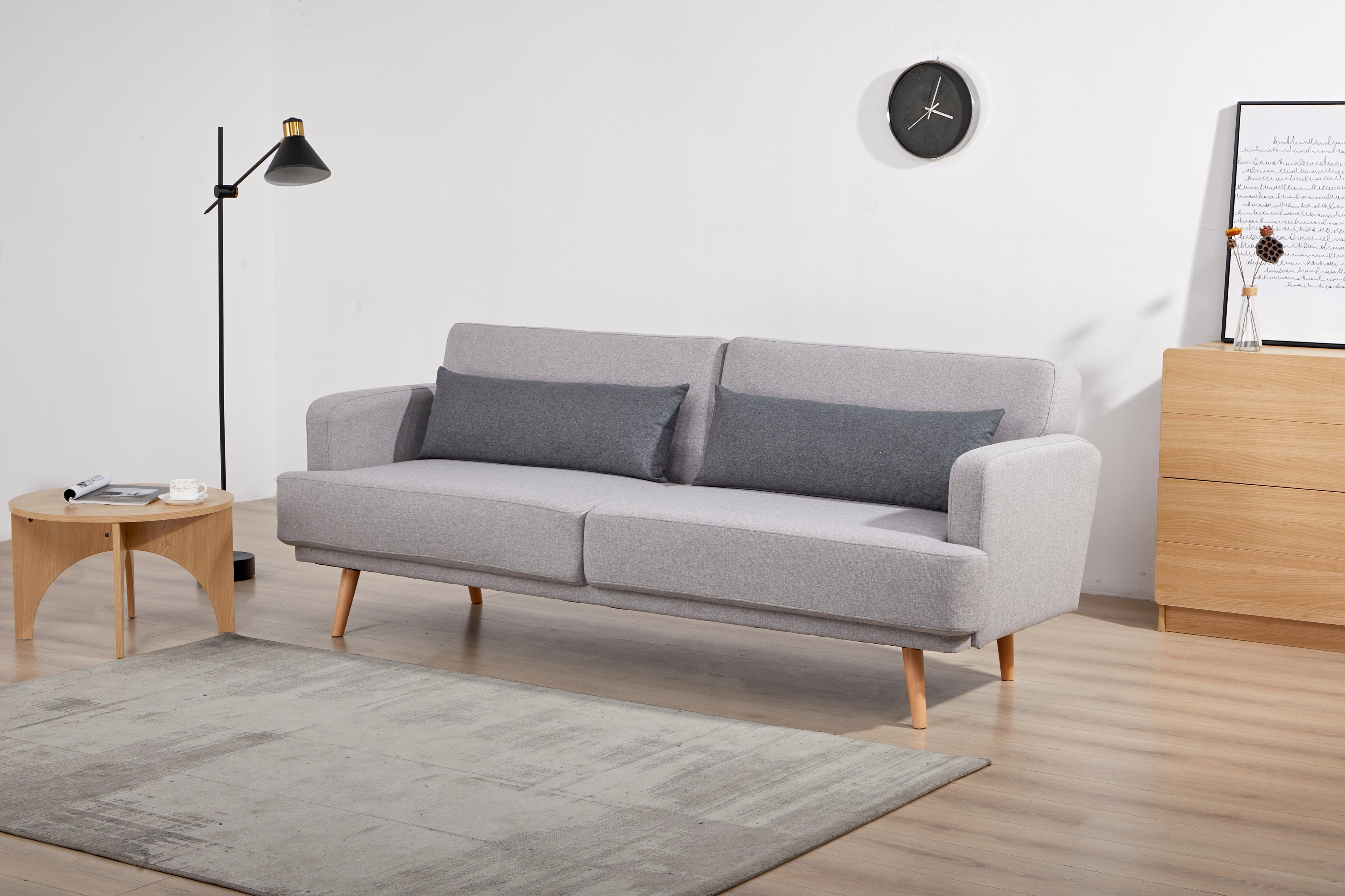 Sales Fever - 3-Sitzer Sofa Webstoff Grau