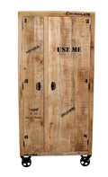 RUSTIC Garderobenschrank – Natur antik mit antikschwarzen Beschlägen