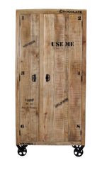 RUSTIC Garderobenschrank – Natur antik mit antikschwarzen Beschlägen – Bild 2