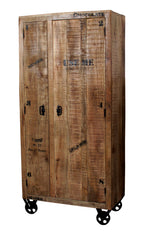 RUSTIC Garderobenschrank – Natur antik mit antikschwarzen Beschlägen – Bild 3