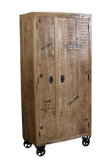 RUSTIC Garderobenschrank – Natur antik mit antikschwarzen Beschlägen – Bild 4