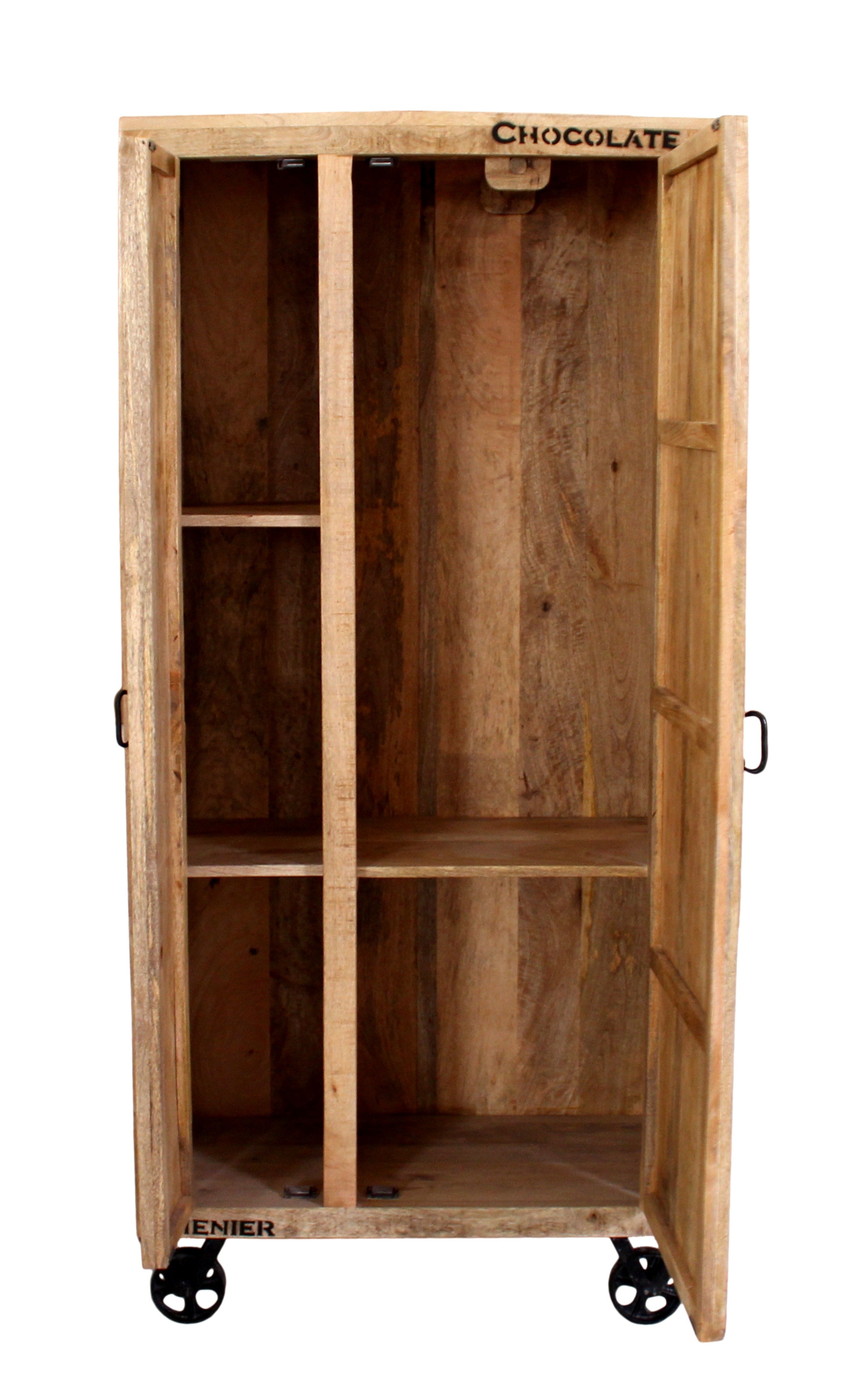 RUSTIC Garderobenschrank – Natur antik mit antikschwarzen Beschlägen – Bild 5