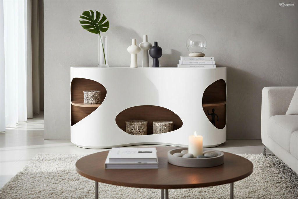Sales Fever - Sideboard 150x40x75 cm weiß/Walnuss