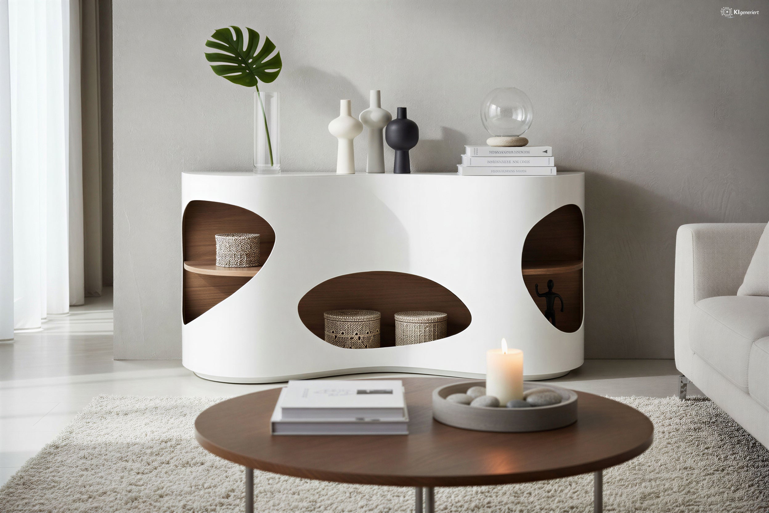 Sales Fever - Sideboard 150x40x75 cm weiß/Walnuss
