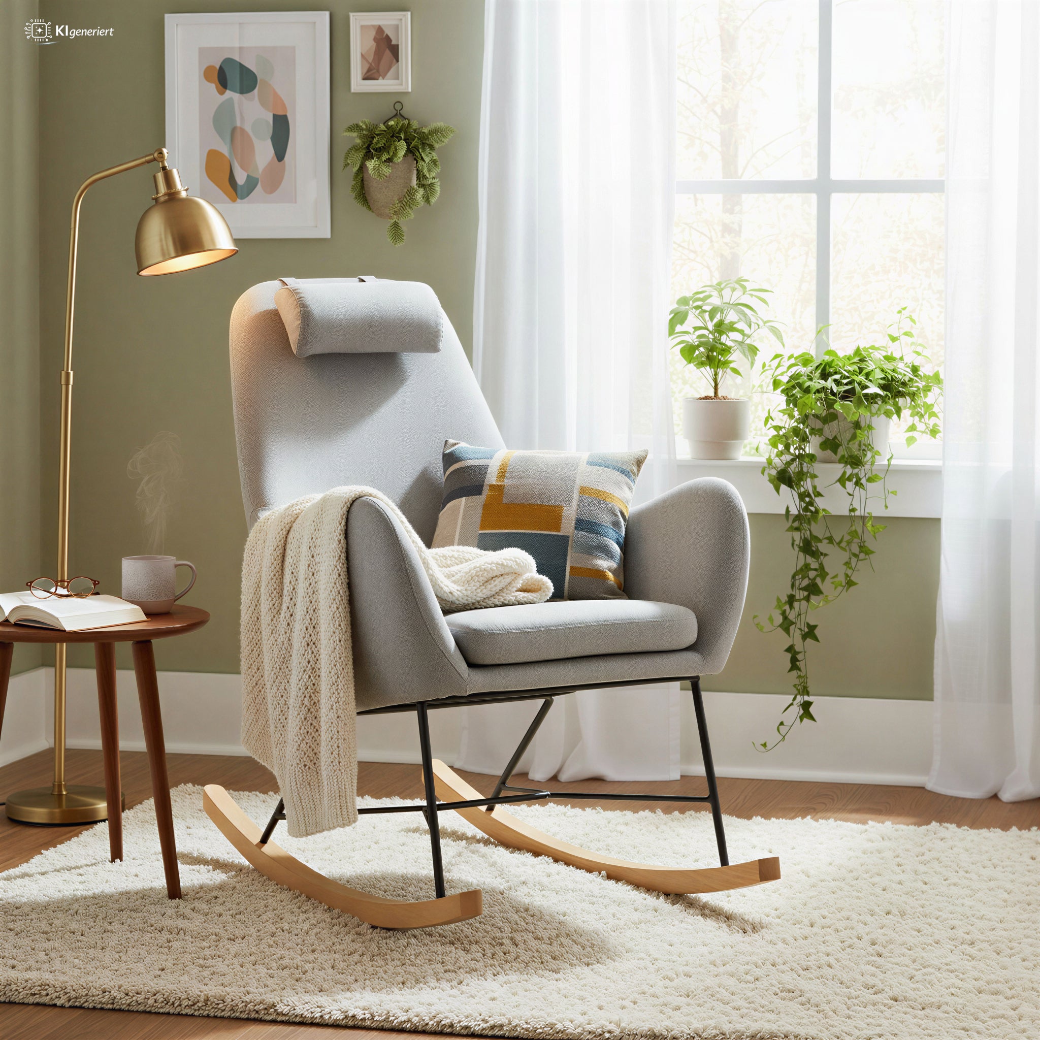 Sales Fever - Schaukelstuhl grau Textil