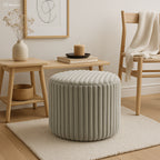 Sales Fever - Sitzhocker Ø55 cm Plüsch-Cord Hellgrau
