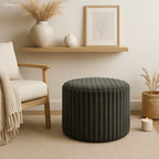 Sales Fever - Sitzhocker Ø55 cm Plüsch-Cord Dunkelgrau