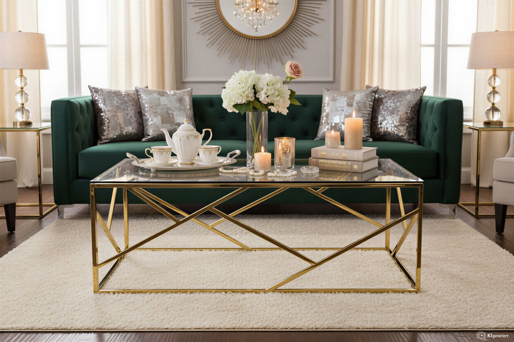 Sales Fever - Couchtisch Gold/Grau 120x60 cm