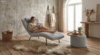Sales Fever - Relaxliege hellgrau Texturstoff