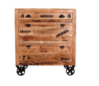 RUSTIC Schuhschrank – Natur antik mit antikschwarzen Beschlägen – Bild 2