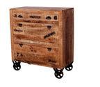 RUSTIC Schuhschrank – Natur antik mit antikschwarzen Beschlägen – Bild 4