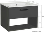 Waschbeckenunterschrank Trento Light mini anthrazit