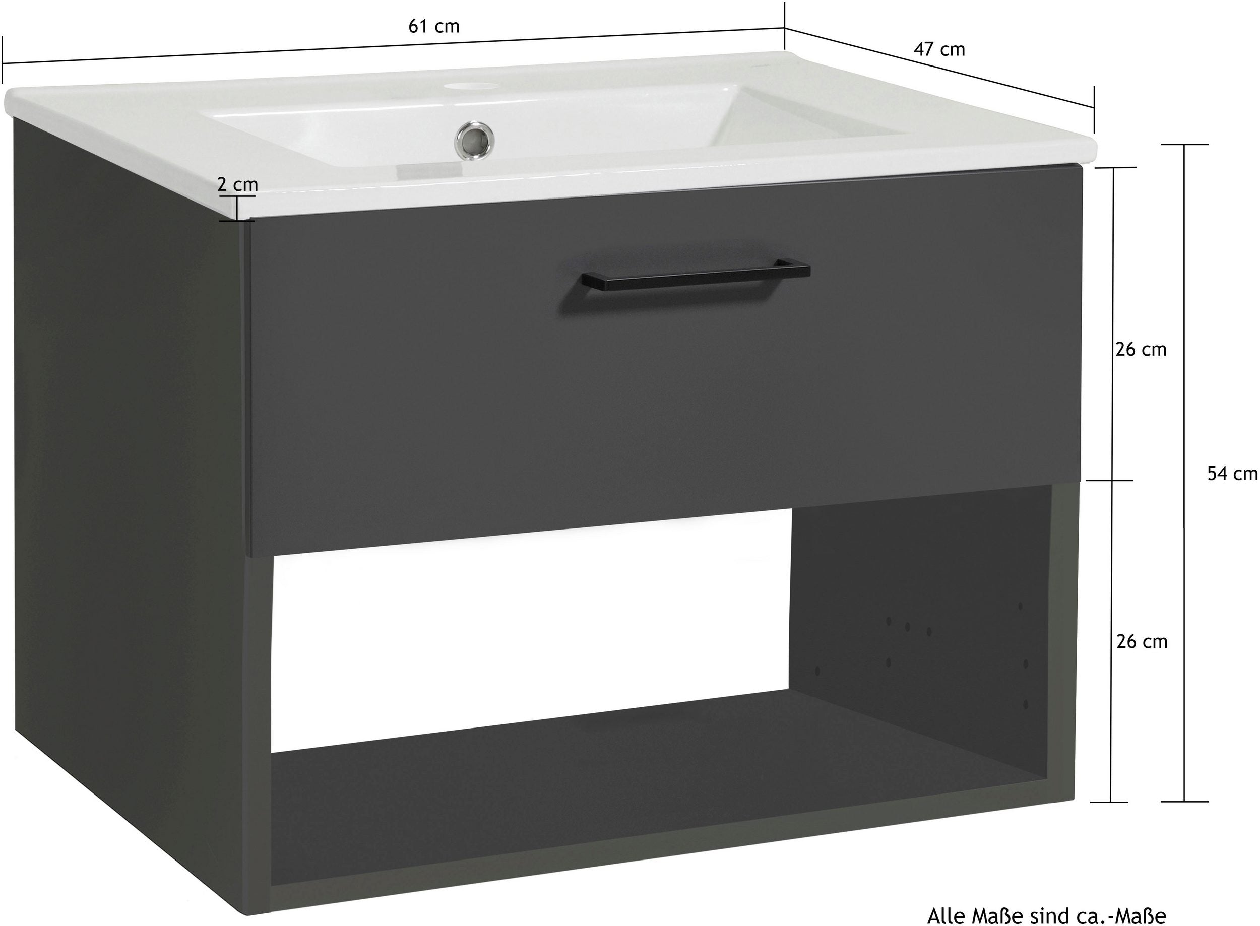 Waschbeckenunterschrank Trento Light mini anthrazit