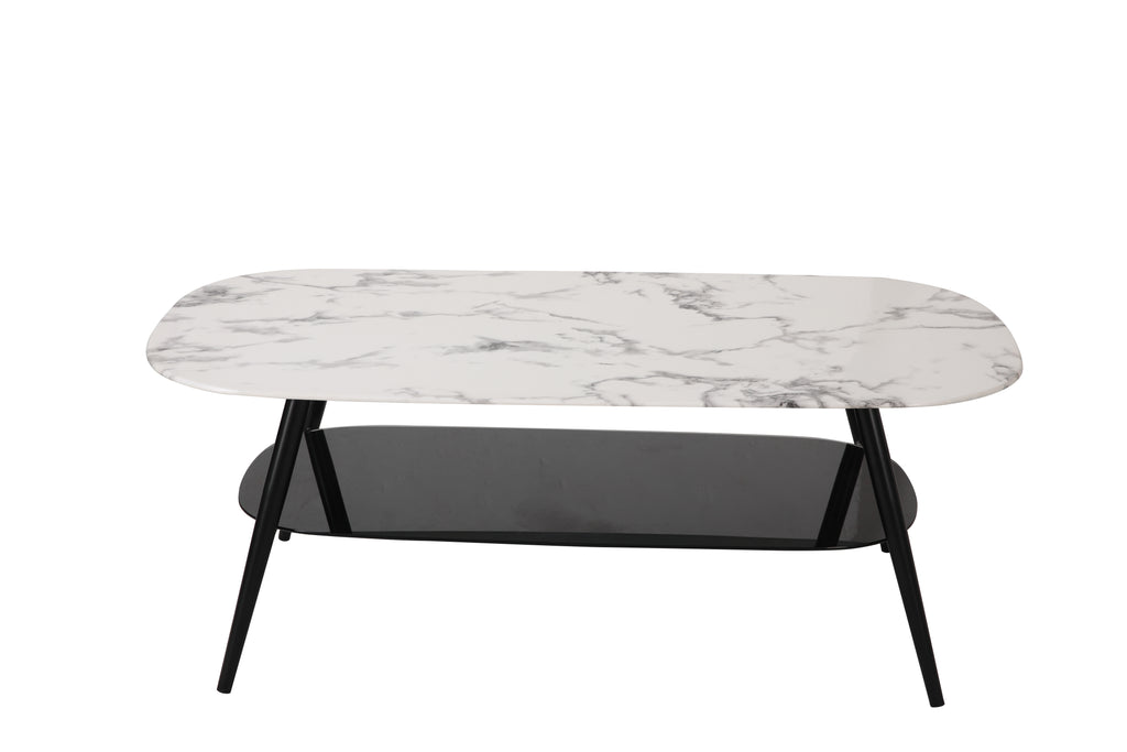 Möbilia - Couchtisch 120x60x45 cm weiß, schwarz