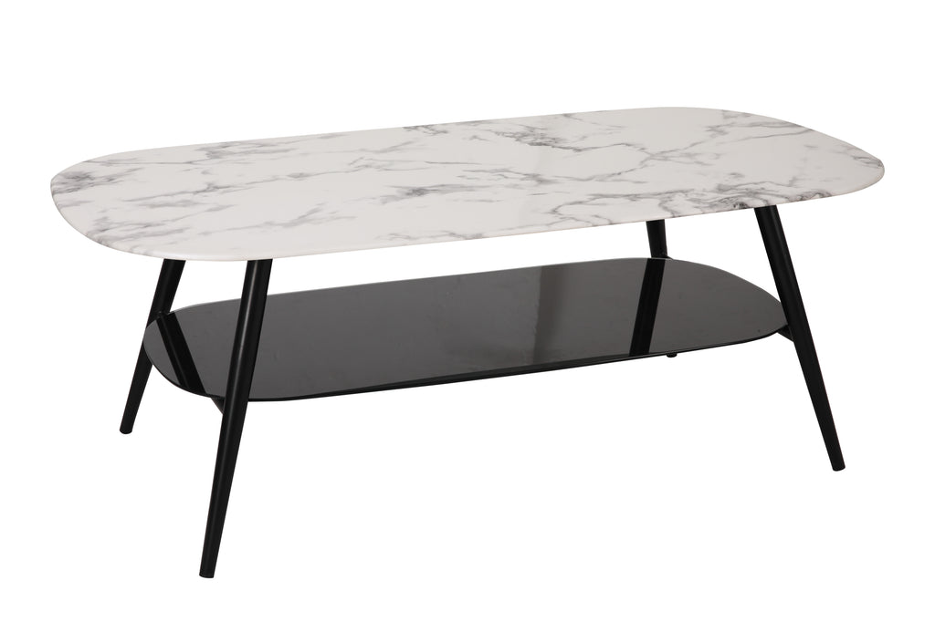 Möbilia - Couchtisch 120x60x45 cm weiß, schwarz