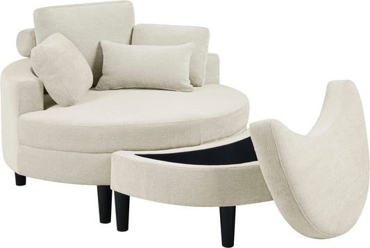 Rundsessel mit Hocker