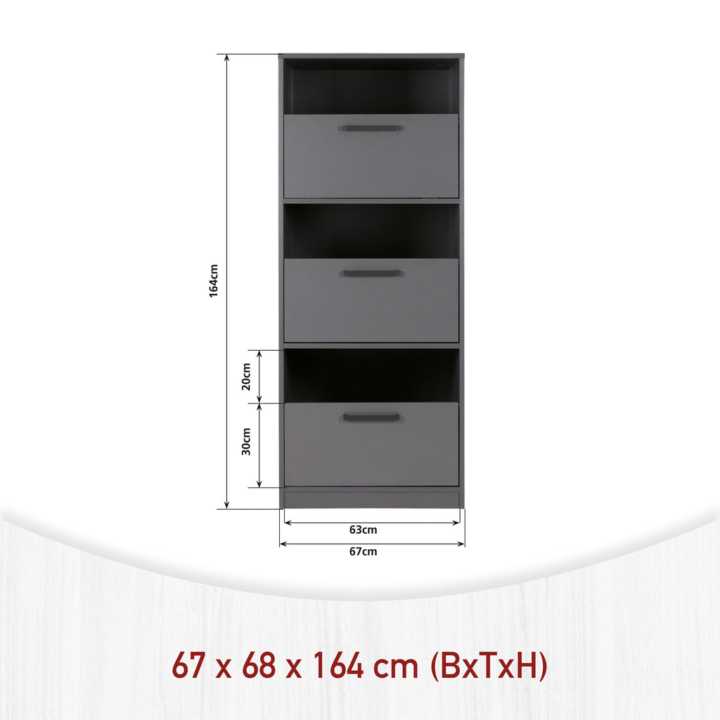 Wäscheschrank Lifestyle Studio Flow Anthrazit-vorbestellbar-