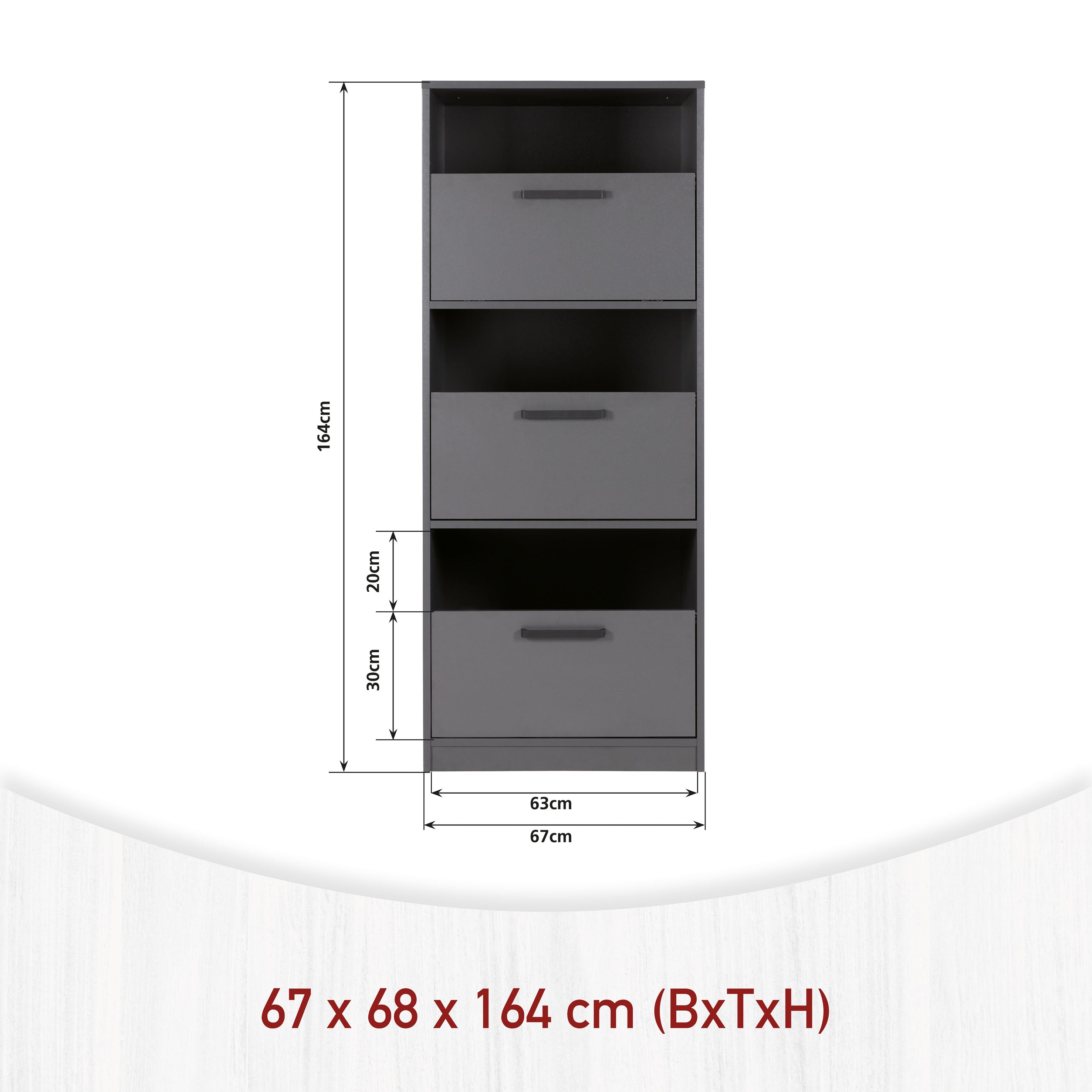 Wäscheschrank Lifestyle Studio Flow Anthrazit-vorbestellbar-