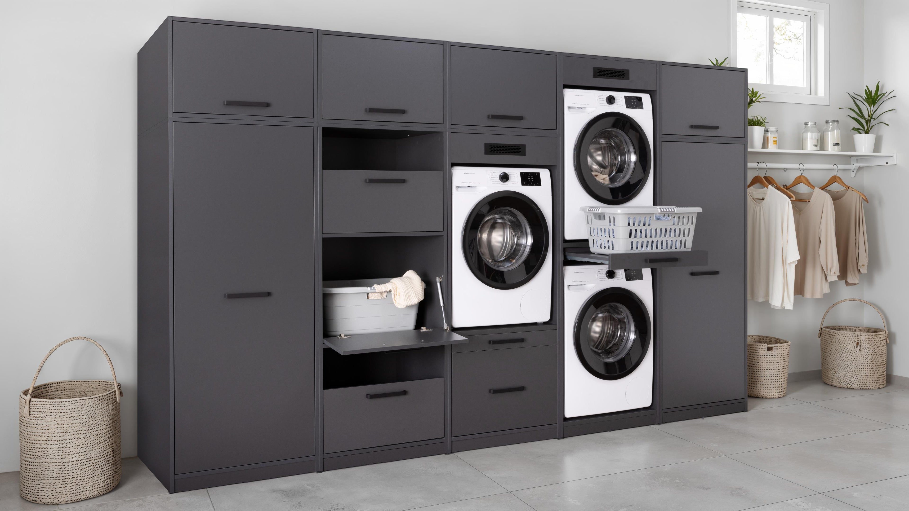 Wäscheschrank Lifestyle Studio Flow Anthrazit-vorbestellbar-