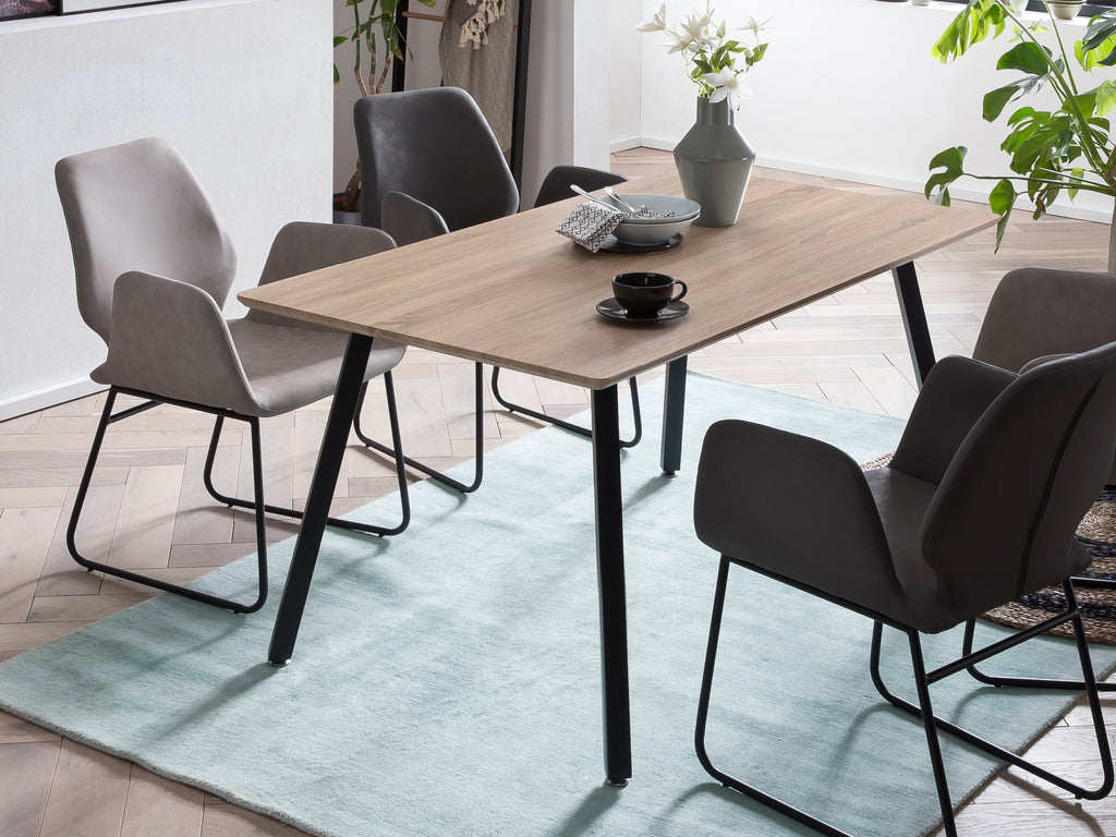 Möbilia - Stuhl, 2er-Set 44,5x55,5x87 cm dunkelgrau, schwarz