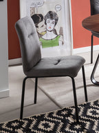 Möbilia - Stuhl, 2er-Set 44,5x55,5x87 cm dunkelgrau, schwarz