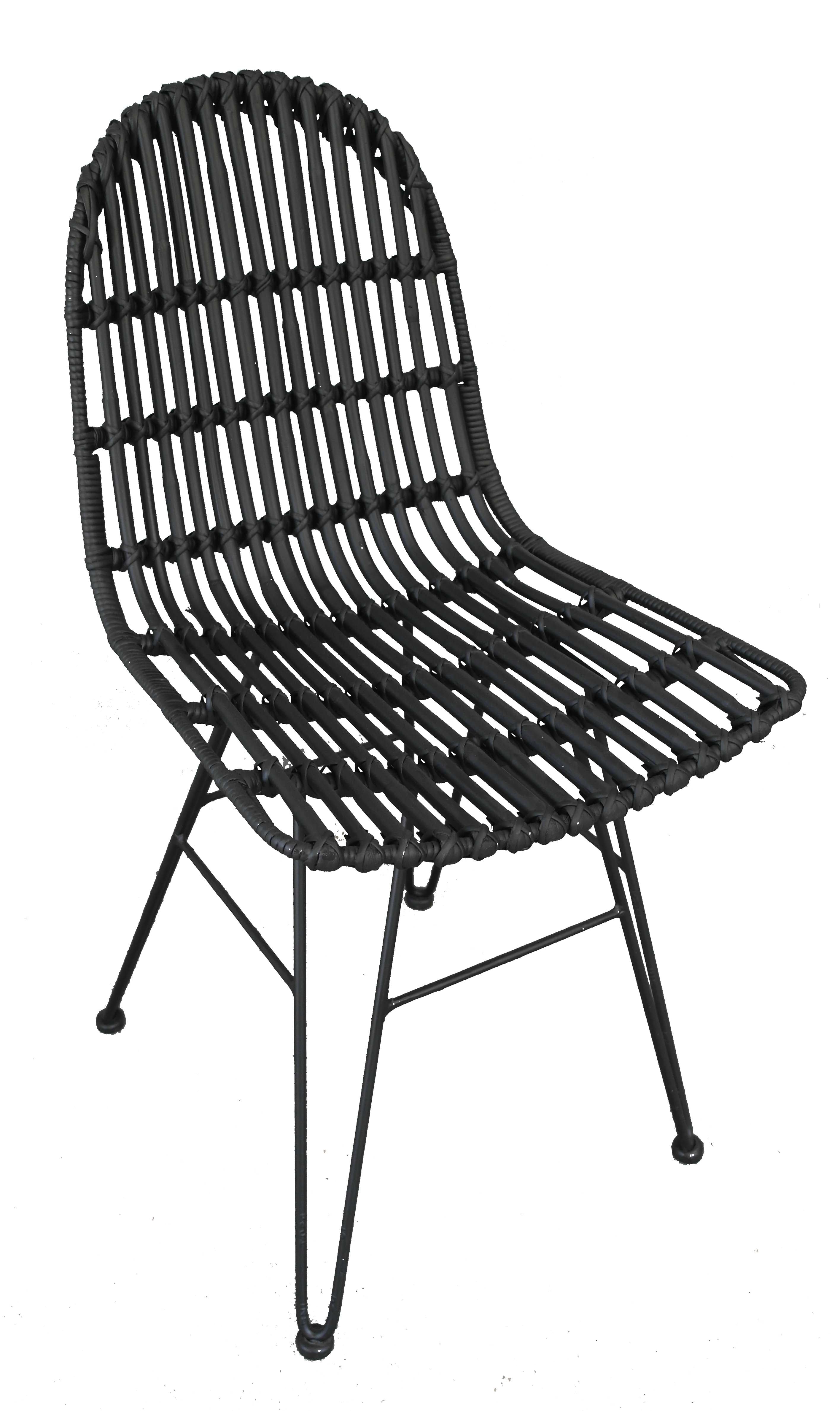 RATTAN Stuhl – Antikschwarz