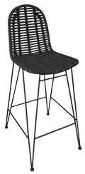 RATTAN Barhocker – Antikschwarz