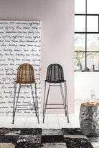 RATTAN Barhocker – Antikschwarz – Bild 3