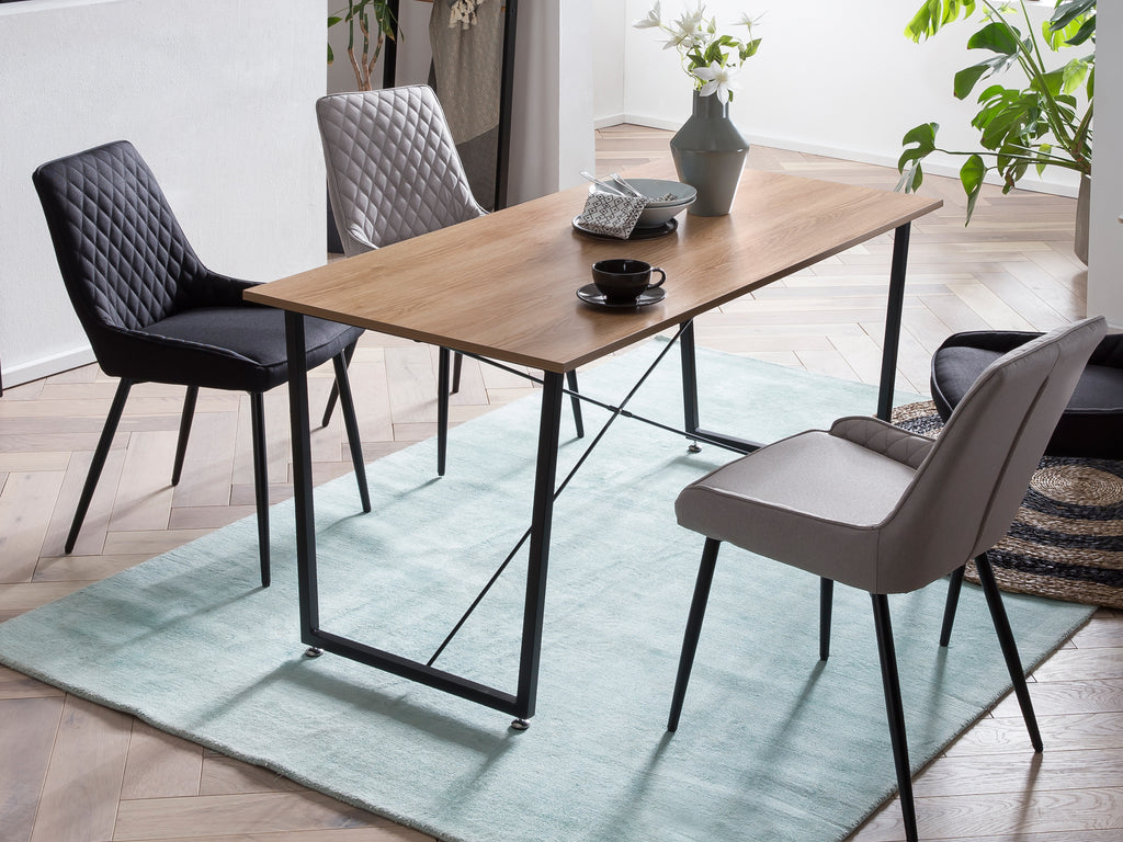 Möbilia - Stuhl, 2er-Set 52x56x86 cm hellgrau, schwarz