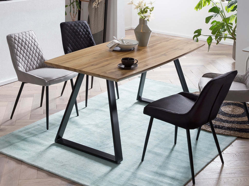 Möbilia - Stuhl, 2er-Set 52x56x86 cm hellgrau, schwarz
