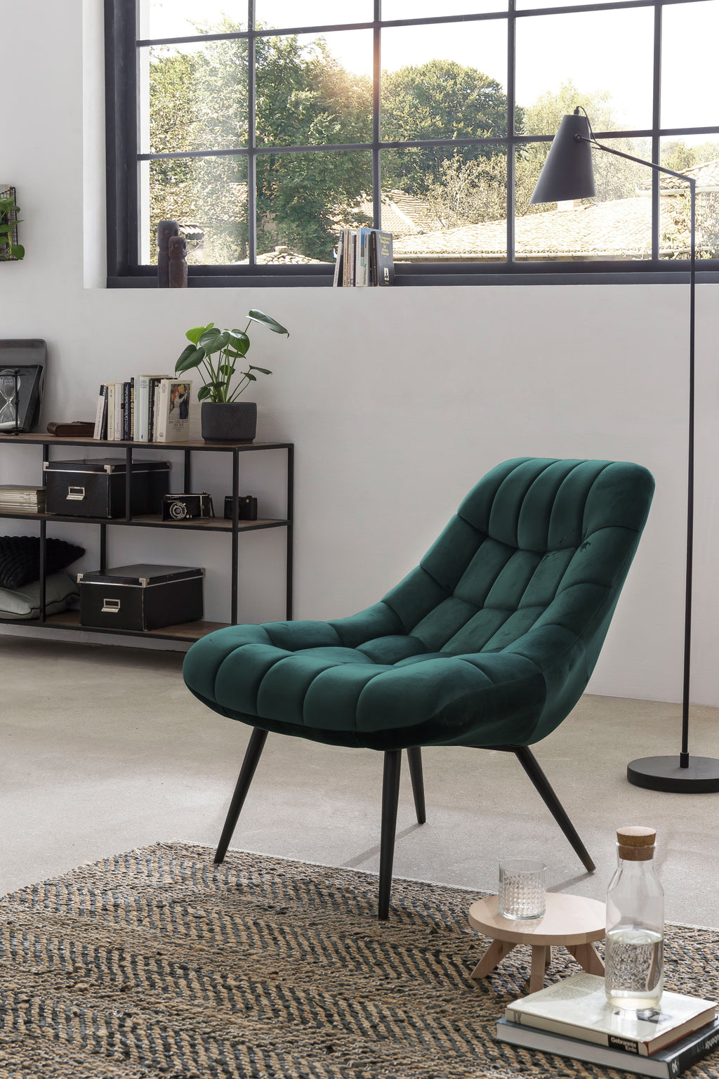 Sales Fever - Sessel XXL Samt grün Metall schwarz