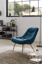 Sales Fever - Sessel XXL Samt blau Metall Holzoptik