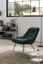 Sales Fever - Sessel XXL Samt grün Metall Holzoptik