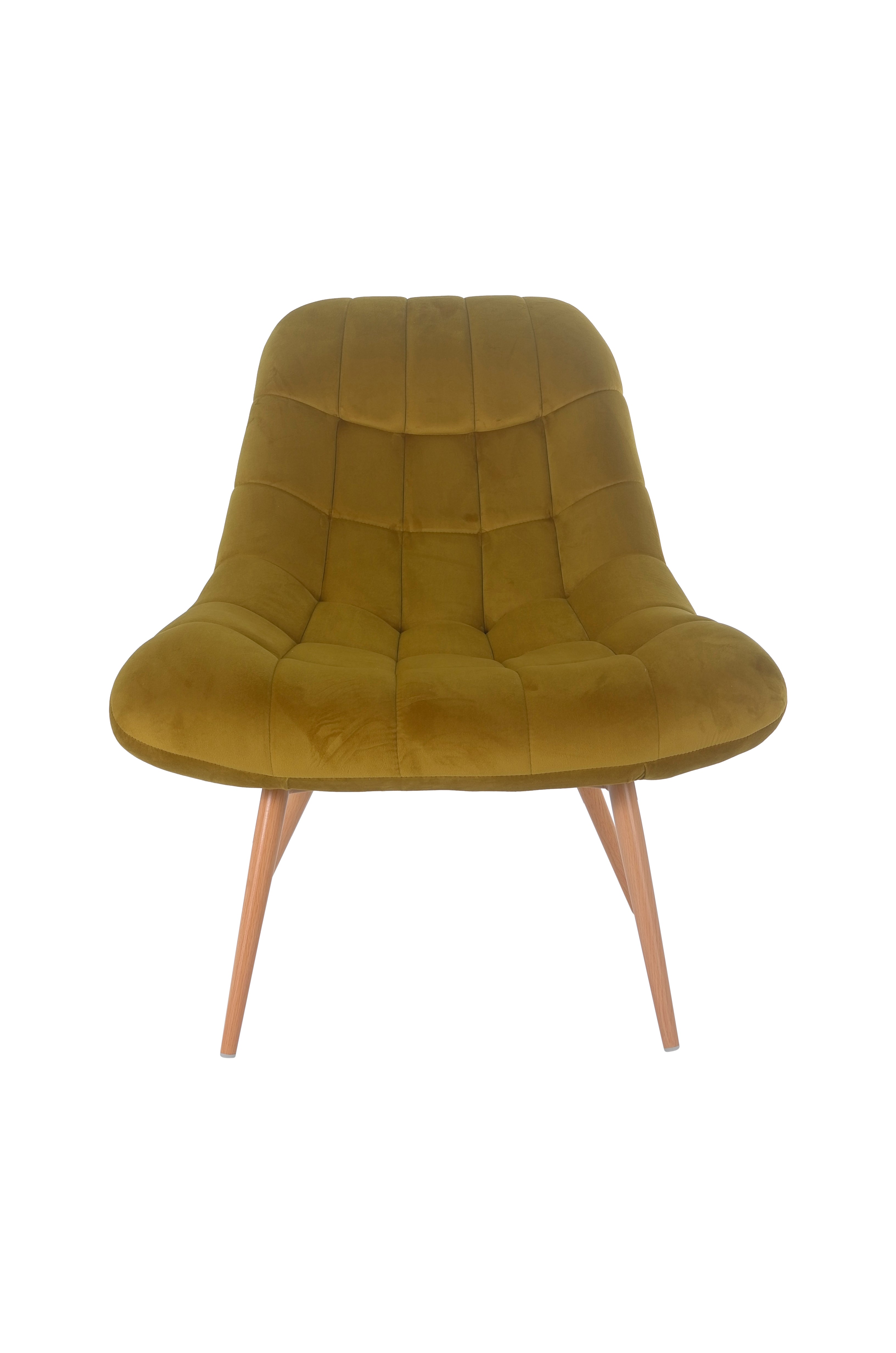 Sales Fever - Sessel XXL Samt gelb Metall Holzoptik