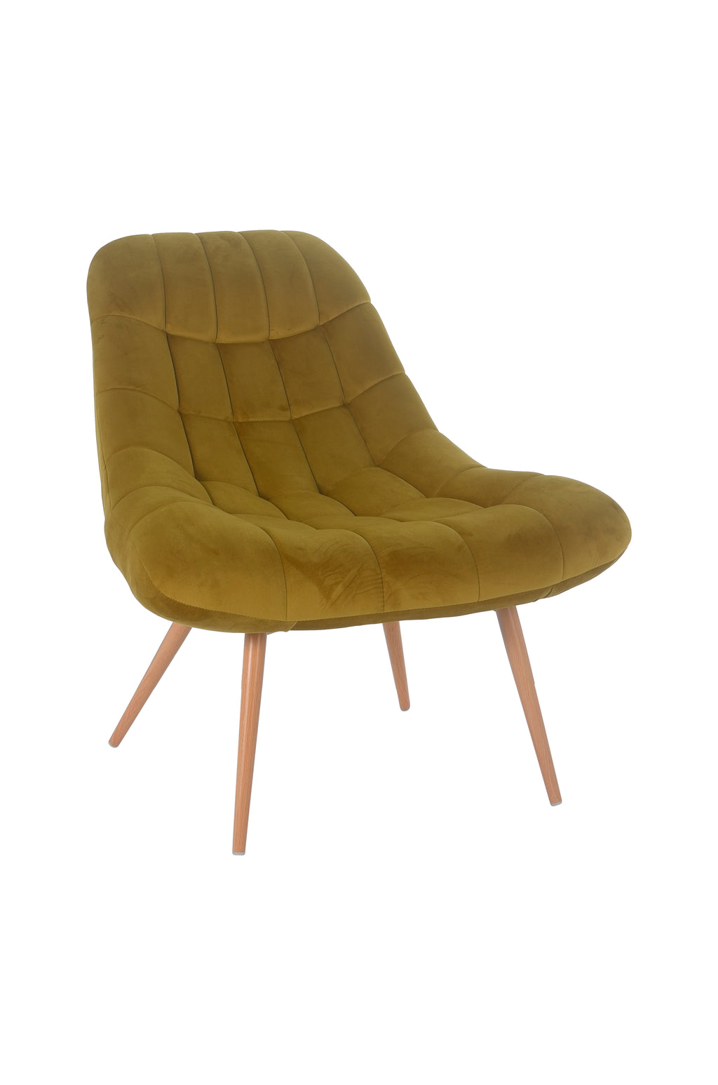Sales Fever - Sessel XXL Samt gelb Metall Holzoptik