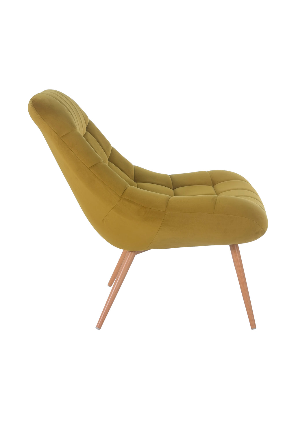 Sales Fever - Sessel XXL Samt gelb Metall Holzoptik
